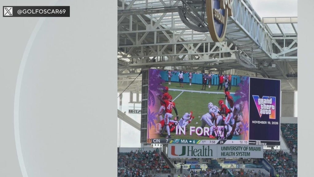 GTA VI makes appearance at Hard Rock Stadium — CBS Miami, Weston Schools news