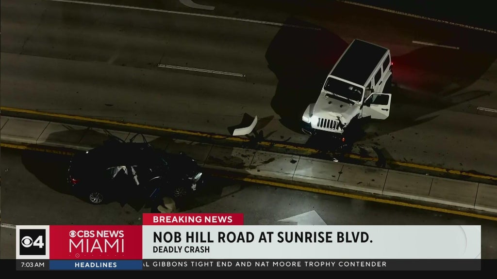 Driver killed in early morning crash in Sunrise, road closures reported — CBS Miami, Weston Schools news