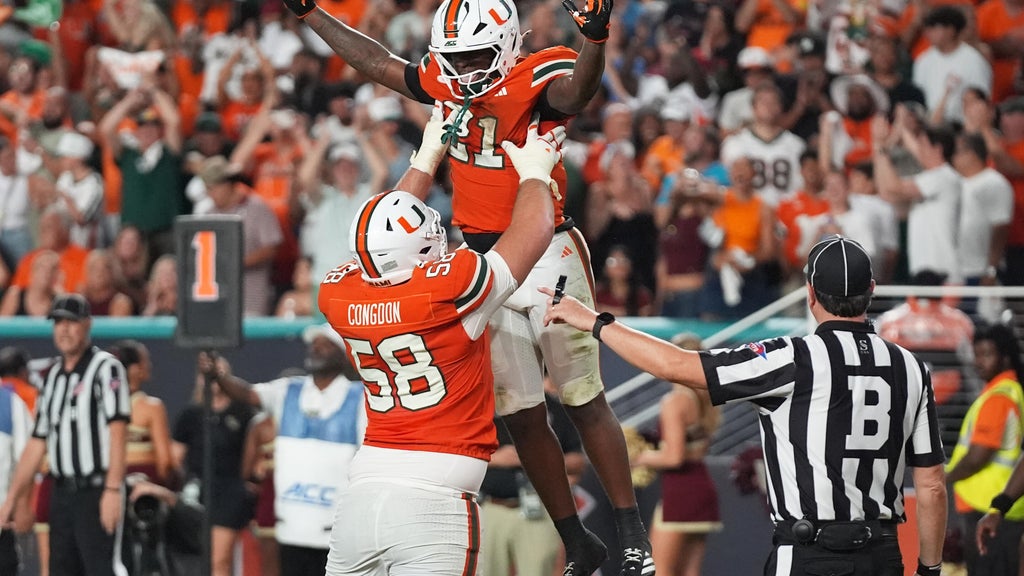 Miami is No. 1 in AP Top 25 for 1st time since '02, No. 2 BYU's ranking best since '84 title season — CBS Miami, Weston Technology news