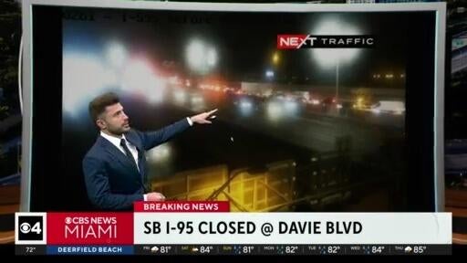 Southbound I-95 shut down near Fort Lauderdale after crash with reported injuries — CBS Miami, Weston Community news