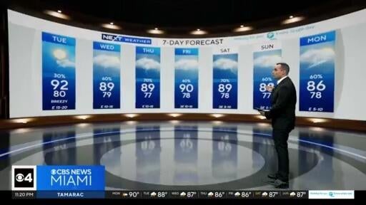 Temperatures in South Florida continue in high 80s, low 90s with high rain chances in the forecast — CBS Miami, Weston Community news